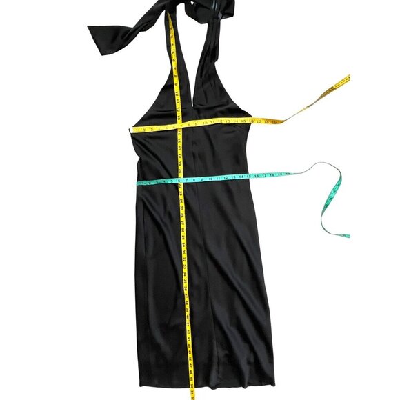 ✨ Express Black Sateen Halter Midi Cocktail Dress – NWT – Size Small - Picture 10 of 11